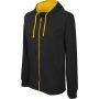 Kariban Contrast frfi kapucnis pulver, Black/Yellow