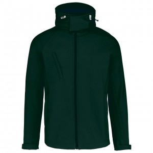 Kariban frfi kapucnis softshell dzseki, Bottle Green (dzseki)