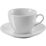 Porcelán kávés- vagy teásbögre alátéttel, fehér (3179-02)