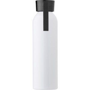 Alumnium palack, 650 ml, fehr/fekete (vizespalack)